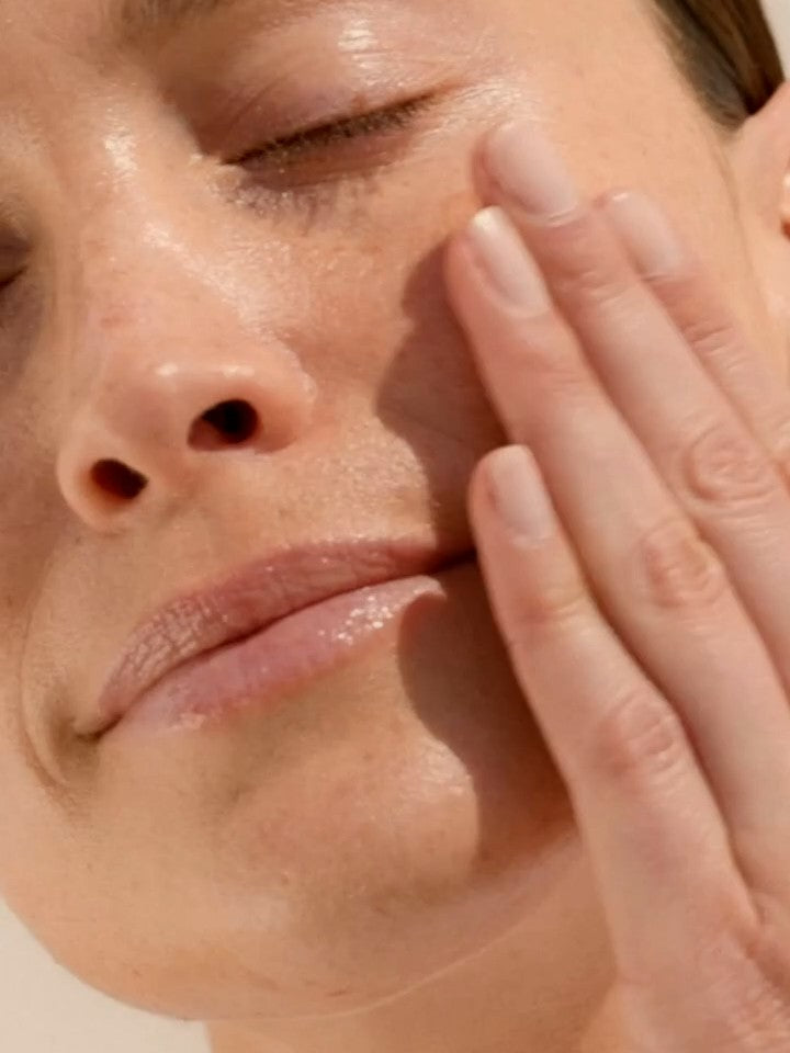 Applying skincare with the fingertips
